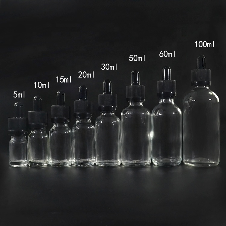 5ml 10ml 15ml 20ml 30ml 50ml 100ml clear amber blue green glass dropper bottle with tamper childproof cap