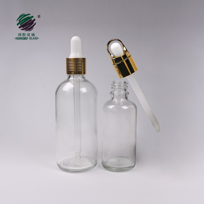 5ml 10ml 15ml 20ml 30ml 50ml 100ml clear glass essential oil bottles with euro dropper cap orifice reducers for e liquid serum