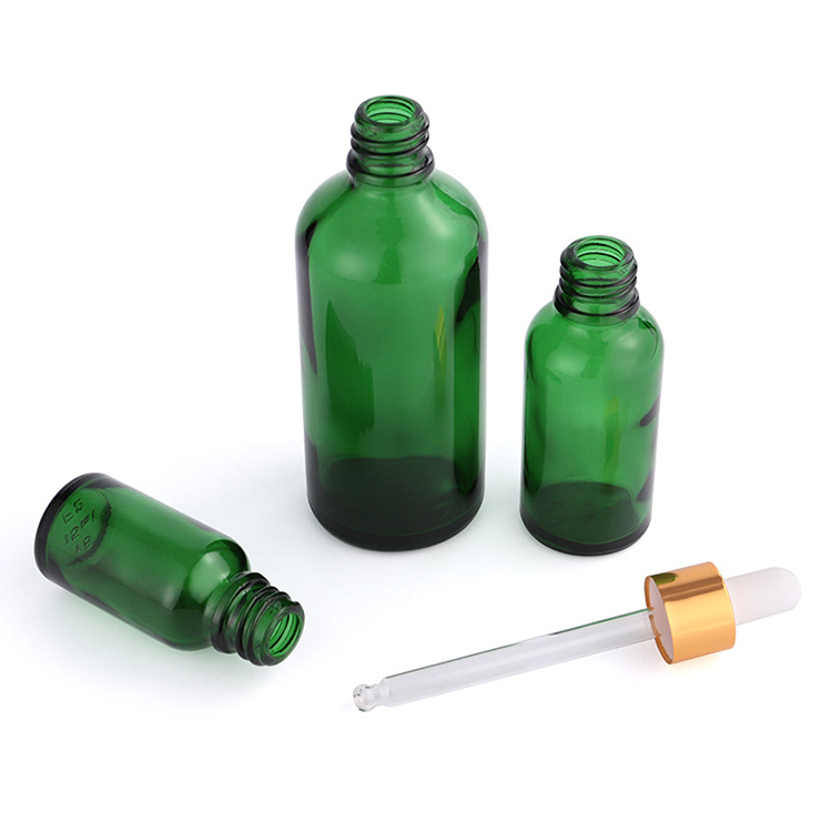 5ml 10ml 15ml 20ml 30ml 50ml 100ml clear green glass essential oil dropper bottle