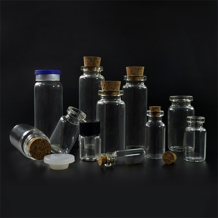 5ml 10ml 15ml 20ml 30ml 50ml 100ml clear pendant Wishing bottle glass Vial with cork stopper