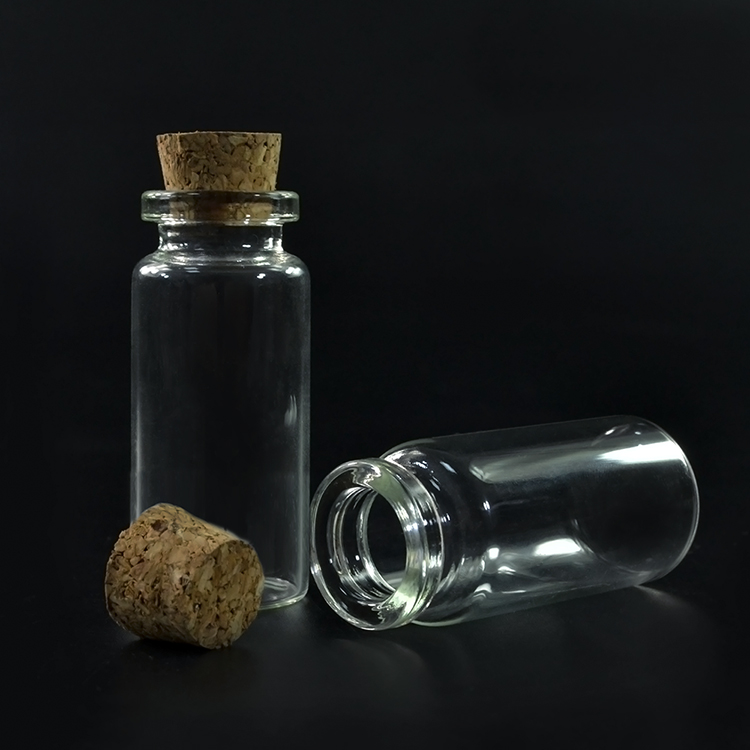 5ml 10ml 15ml 20ml 30ml 50ml 100ml clear pendant Wishing bottle glass Vial with cork stopper
