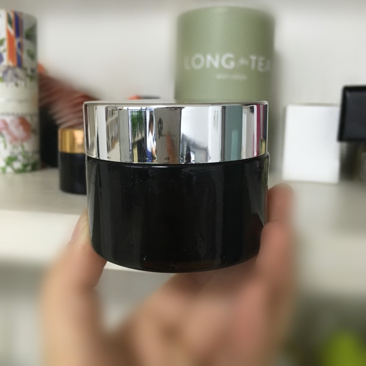 5ml 10ml 15ml 20ml 30ml 50ml 100ml cosmetic cream container amber glass jar with gold silver black white lids