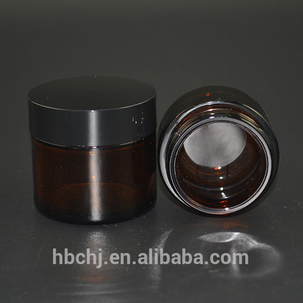 5ml 10ml 15ml 20ml 30ml 50ml 100ml cosmetic cream container amber glass jar with gold silver black white lids