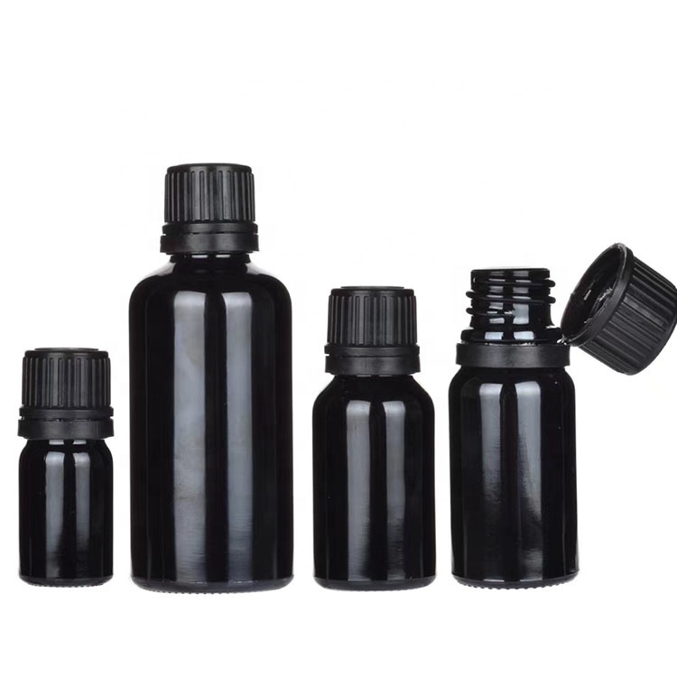 5ml 10ml 15ml 20ml 30ml 50ml 100ml cosmetic packaging essential oil black dropper glass bottle with dropper