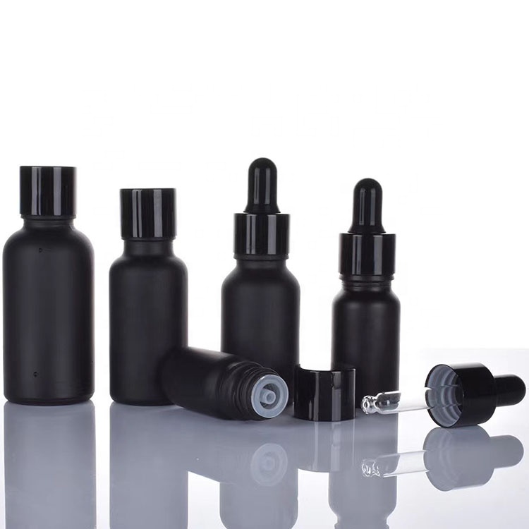 5ml 10ml 15ml 20ml 30ml 50ml 100ml cosmetic packaging essential oil black dropper glass bottle with dropper