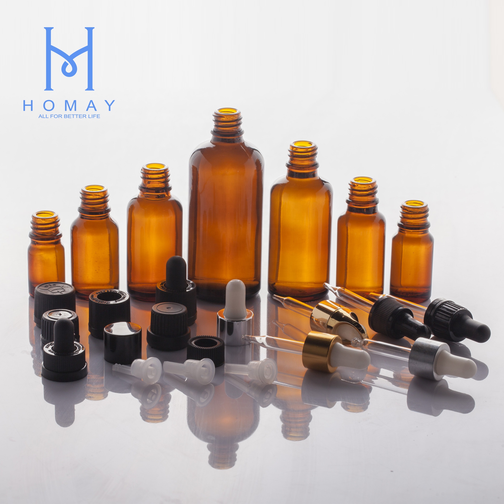 5ml,10ml,15ml,20ml,30ml,50ml,100ml cosmetic packaging essential oil glass dropper bottle