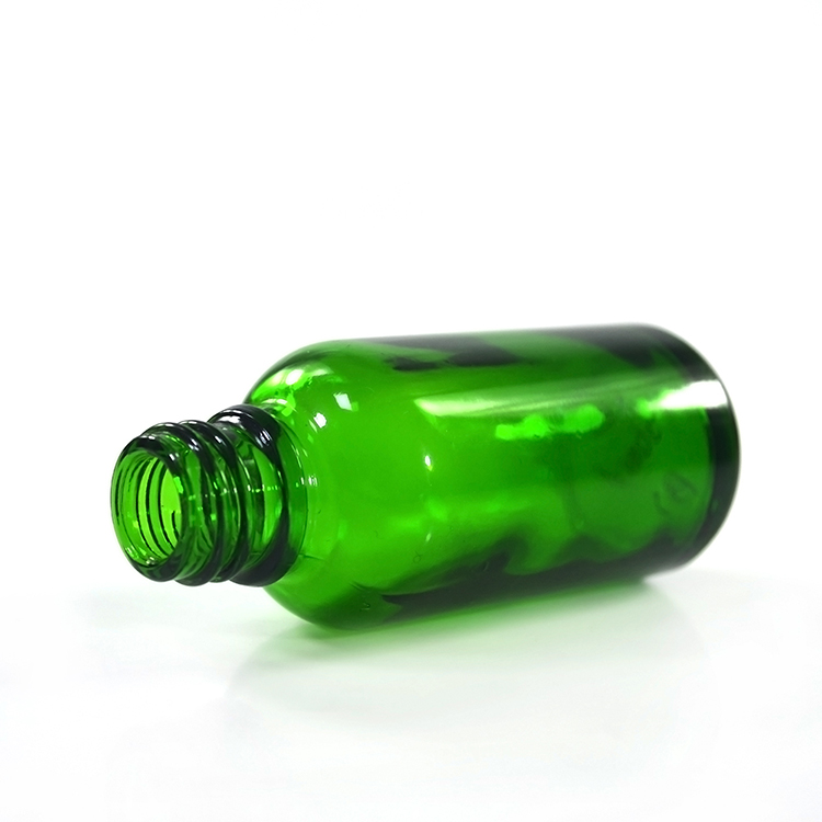 5ml 10ml 15ml 20ml 30ml 50ml 100ml customized essential oil green glass dropper bottle with bamboo cap