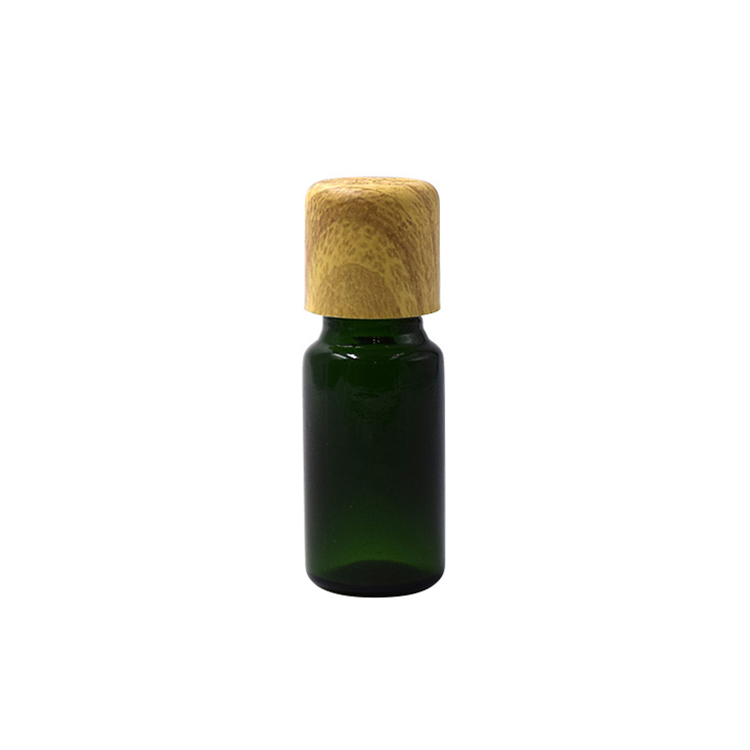 5ml 10ml 15ml 20ml 30ml 50ml 100ml dark green face essential oil glass serum bottle with wooden plastic cap