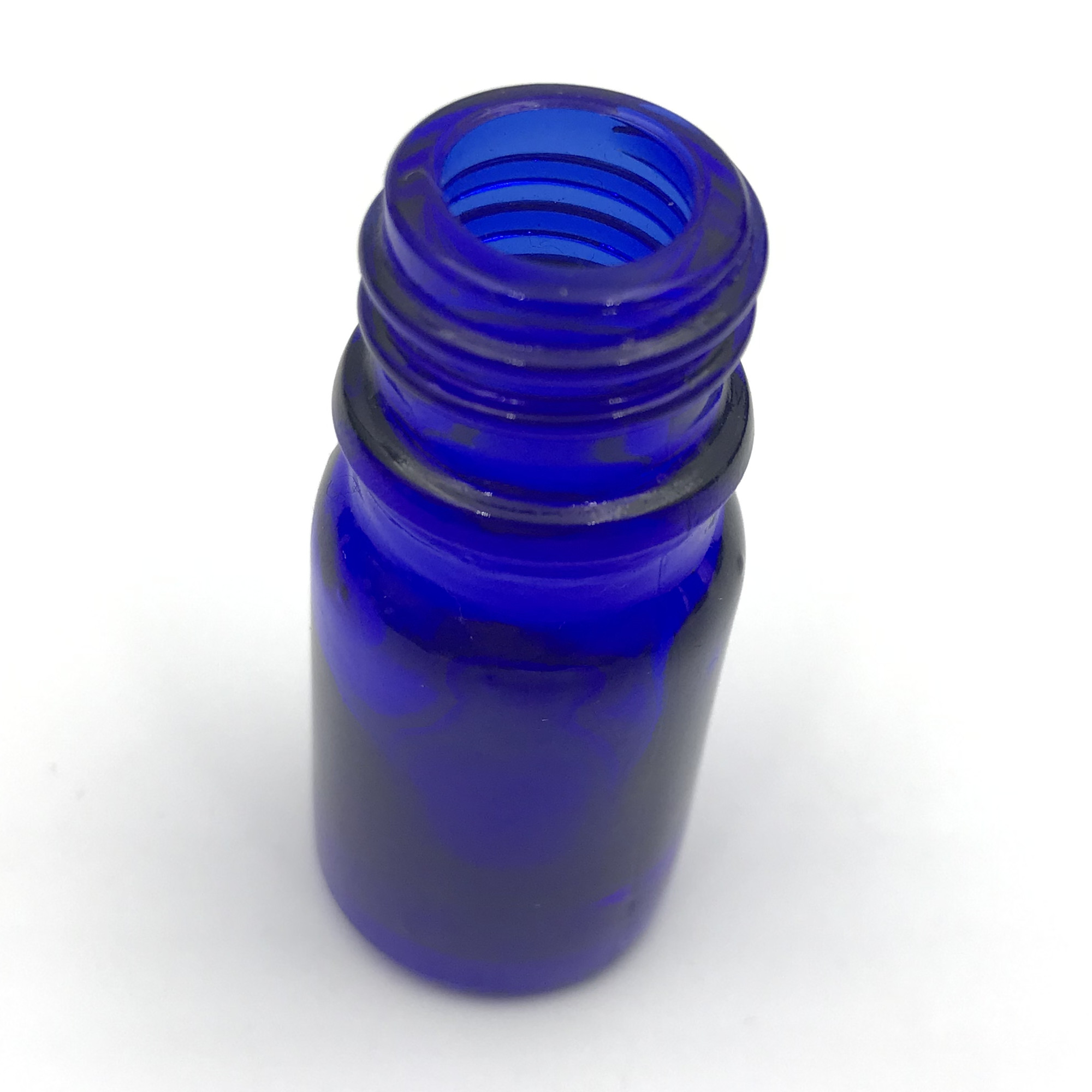 5ml 10ml 15ml 20ml 30ml 50ml 100ml empty blue round shape glass essential oil bottles for liquor with cap