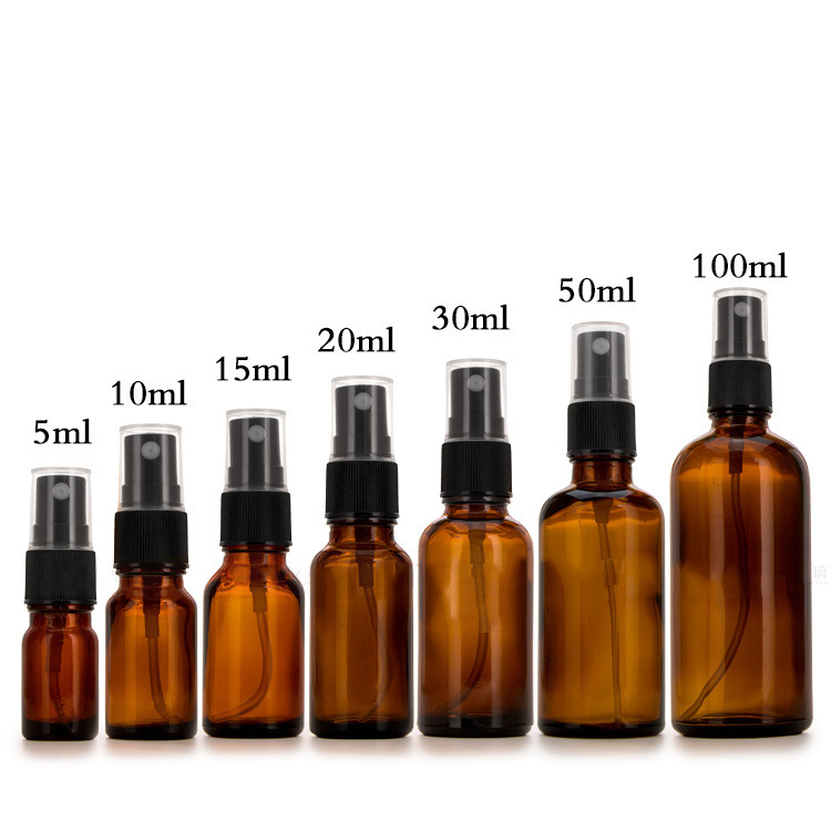 5ml 10ml 15ml 20ml 30ml 50ml 100ml essential oil amber glass mist spray bottle