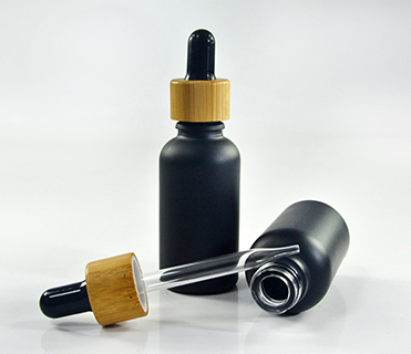 5ml 10ml 15ml 20ml 30ml 50ml 100ml essential oil matte frosted black glass bottle with bamboo dropper cap
