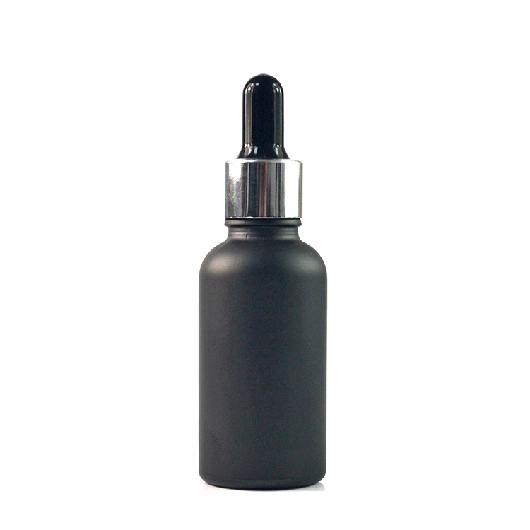 5ml 10ml 15ml 20ml 30ml 50ml 100ml essential oil serum matte black glass dropper bottle with bamboo cap