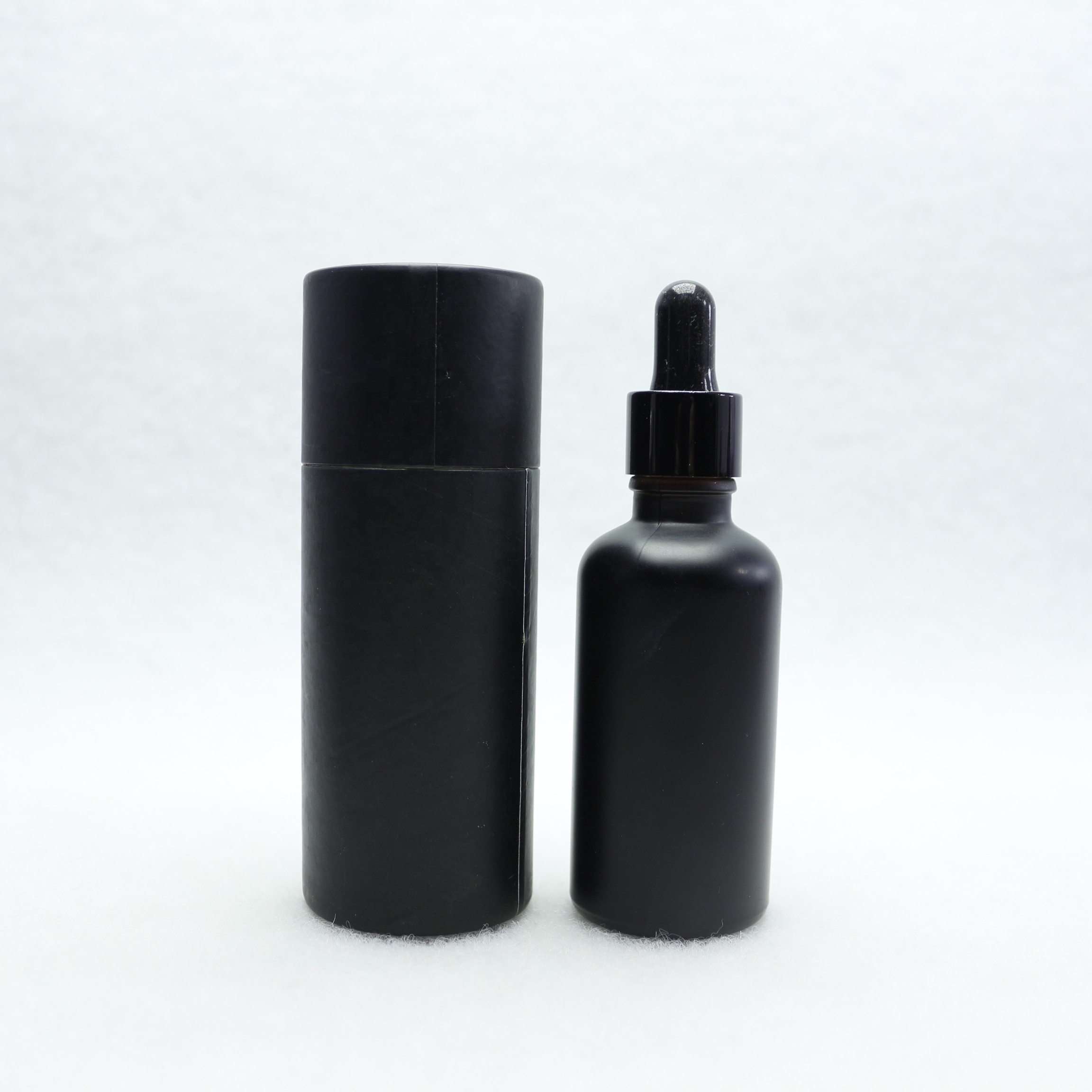 5ml 10ml 15ml 20ml 30ml 50ml 100ml frosted black glass dropper bottle cosmetic packaging DG217E