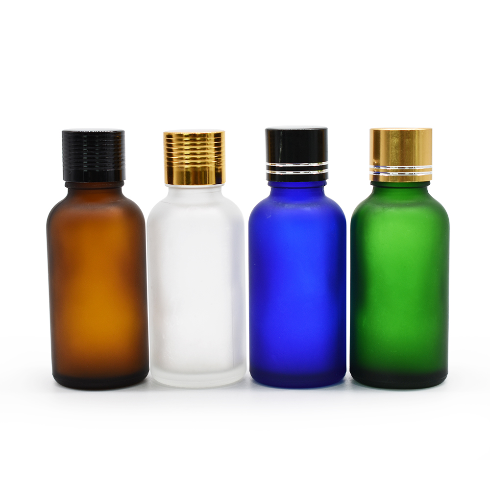 5ml 10ml 15ml 20ml 30ml 50ml 100ml frosted green blue amber clear essential oil glass dropper bottle with bamboo lid