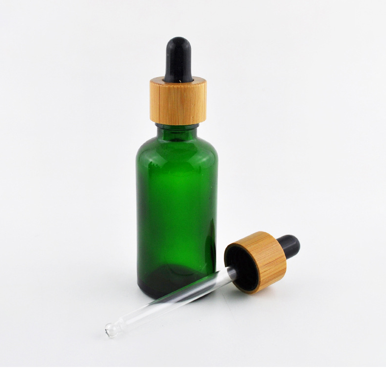 5ml 10ml 15ml 20ml 30ml 50ml 100ml frosted green blue amber clear essential oil glass dropper bottle with bamboo lid