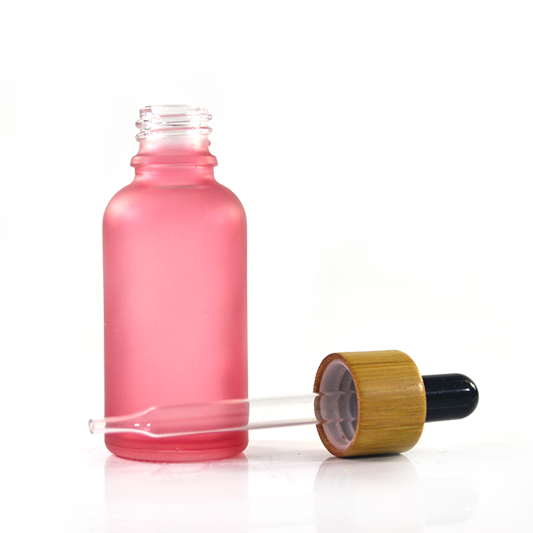 5ml 10ml 15ml 20ml 30ml 50ml 100ml frosted green blue amber clear essential oil glass dropper bottle with bamboo lid