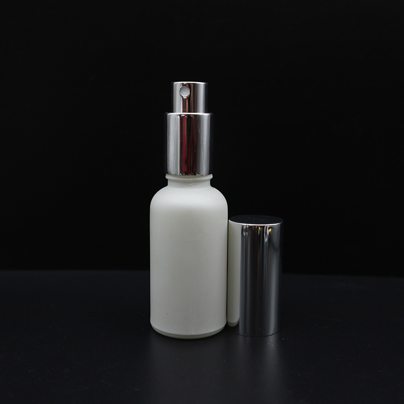 5ml 10ml 15ml 20ml 30ml 50ml 100ml frosted matte white glass perfume bottle with silver spray cap