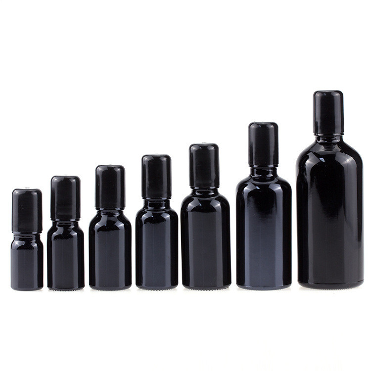 5ml 10ml 15ml 20ml 30ml 50ml 100ml glossy black fine mist pump essential oil glass spray bottle