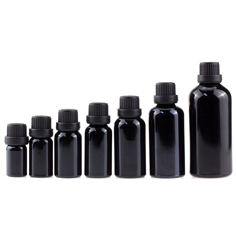 5ml 10ml 15ml 20ml 30ml 50ml 100ml glossy black fine mist pump essential oil glass spray bottle