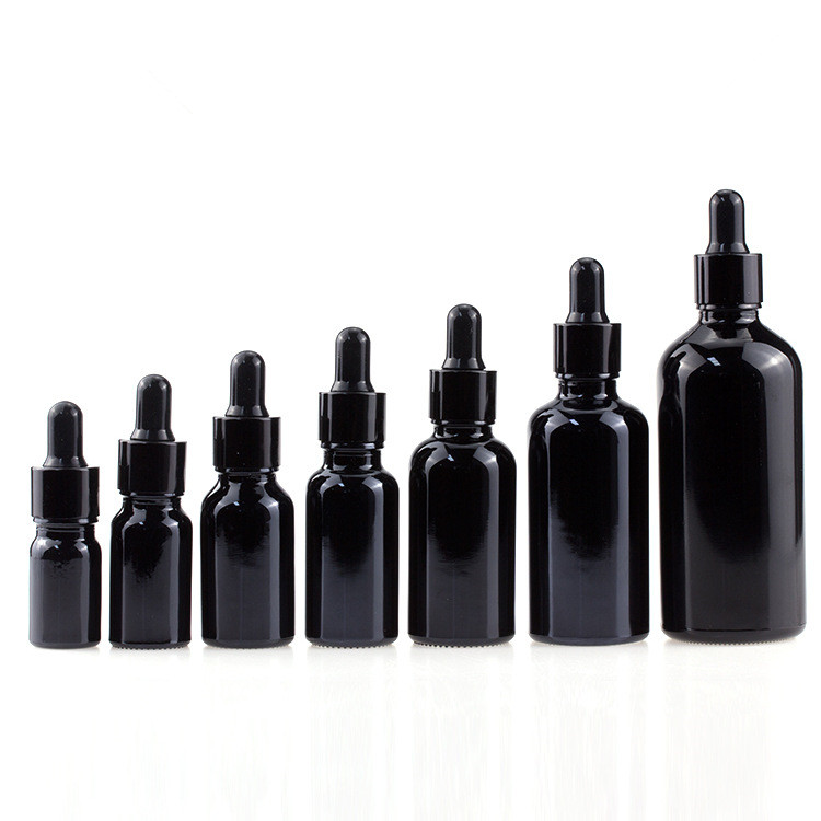 5ml 10ml 15ml 20ml 30ml 50ml 100ml glossy/shiny black essential oil glass dropper bottle