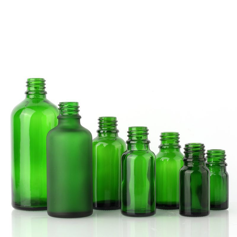 5ml 10ml 15ml 20ml 30ml 50ml 100ml green essential oil frosted oil dropper bottle