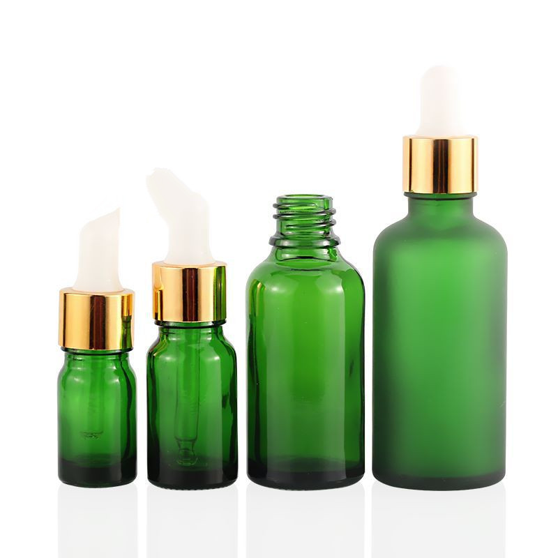 5ml 10ml 15ml 20ml 30ml 50ml 100ml green essential oil frosted oil dropper bottle