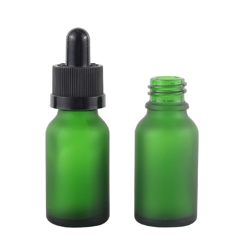 5ml 10ml 15ml 20ml 30ml 50ml 100ml green essential oil frosted oil dropper bottle