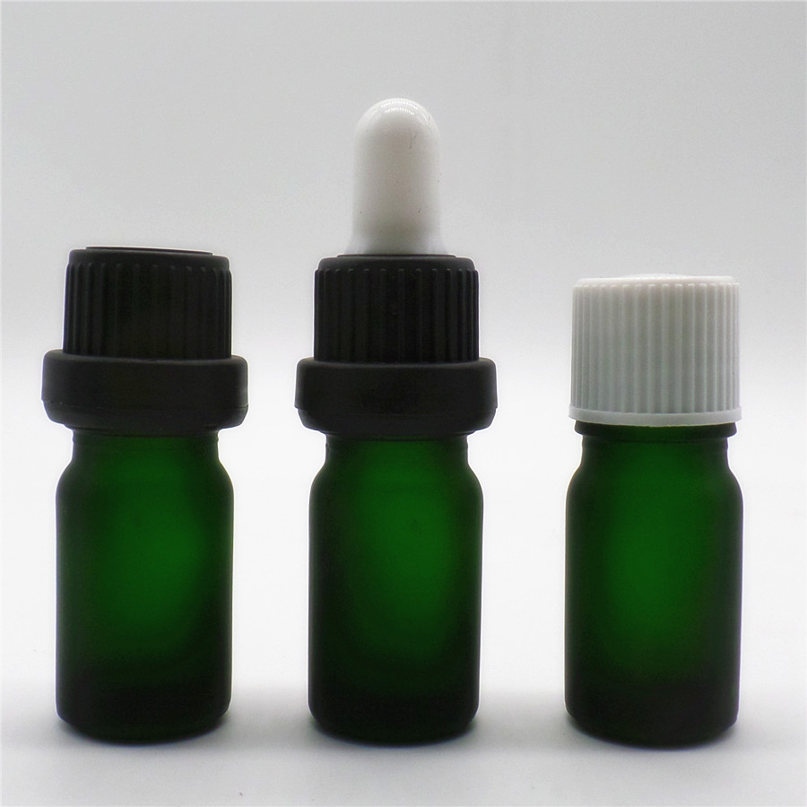 5ml 10ml 15ml 20ml 30ml 50ml 100ml green essential oil frosted oil dropper bottle