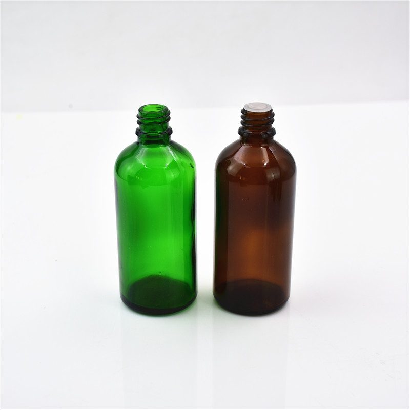 5ml 10ml 15ml 20ml 30ml 50ml 100ml green glass essential oil bottle with orifice reducer and cap