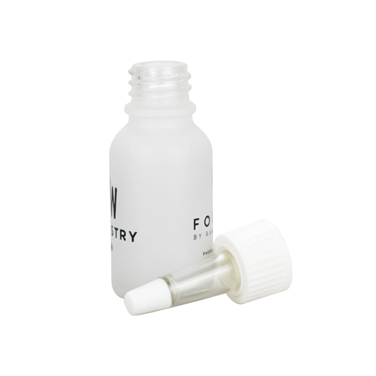 5ml 10ml 15ml 20ml 30ml 50ml 100ml luxury white frosted glass face serum bottle with horn dropper