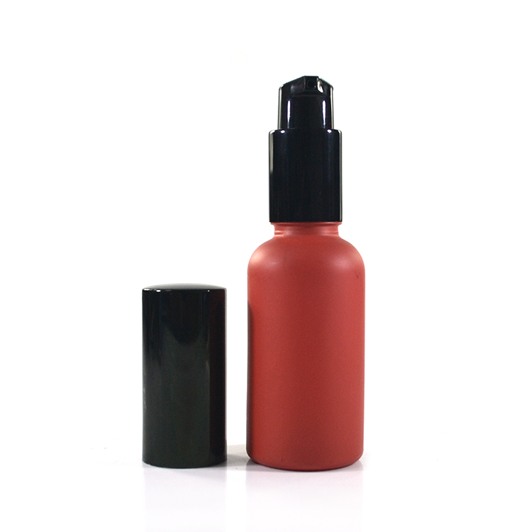 5ml 10ml 15ml 20ml 30ml 50ml 100ml matte black glass bottle with treatment pump lotion for essential oils aromatherapy