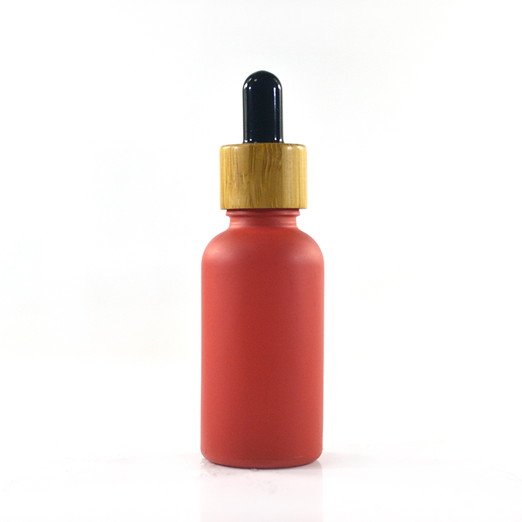 5ml 10ml 15ml 20ml 30ml 50ml 100ml matte frosted black essential oil glass dropper bottle with bamboo lid paper tube