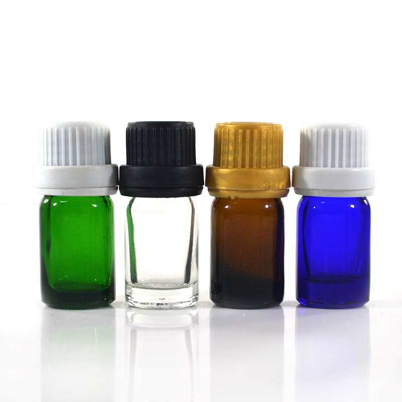 5ml 10ml 15ml 20ml 30ml 50ml 100ml natuaral black amber clear green essence oil glass bottle with tamperproof lid and plug