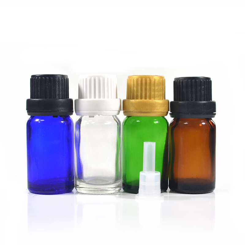 5ml 10ml 15ml 20ml 30ml 50ml 100ml natuaral black amber clear green essence oil glass bottle with tamperproof lid and plug