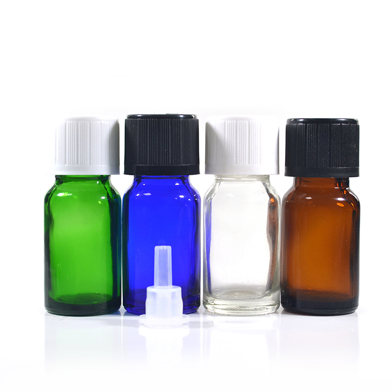 5ml 10ml 15ml 20ml 30ml 50ml 100ml natuaral black amber clear green essence oil glass bottle with tamperproof lid and plug