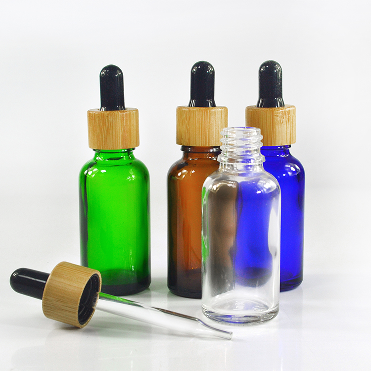 5ml 10ml 15ml 20ml 30ml 50ml 100ml perfume essential oil pink frosted clear glass dropper bottle with bamboo lid