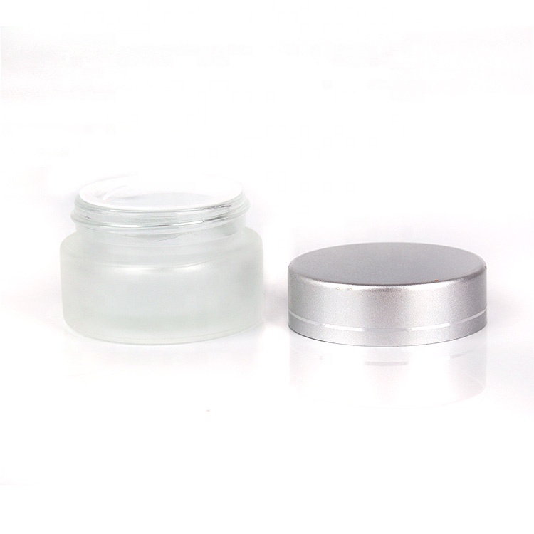 5ml 10ml 15ml 20ml 30ml 50ml 100ml round frosted glass cosmetic cream jar with lid