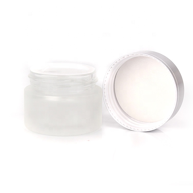 5ml 10ml 15ml 20ml 30ml 50ml 100ml round frosted glass cosmetic cream jar with lid