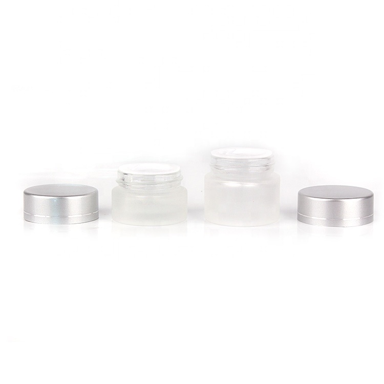 5ml 10ml 15ml 20ml 30ml 50ml 100ml round frosted glass cosmetic cream jar with lid