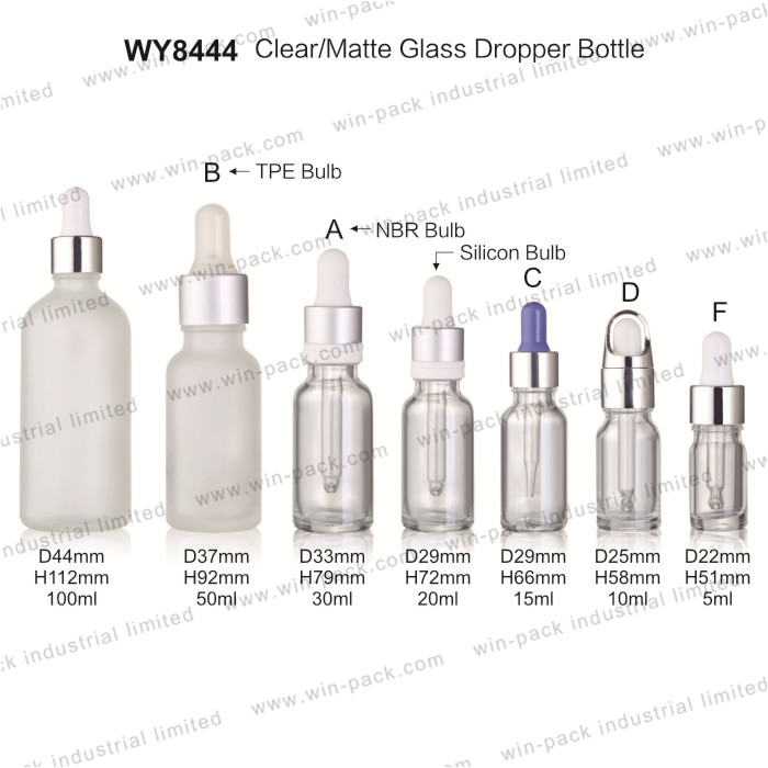 5ml 10ml 15ml 20ml 30ml 50ml 100ml shinny silver glass essential oil bottle with dropper