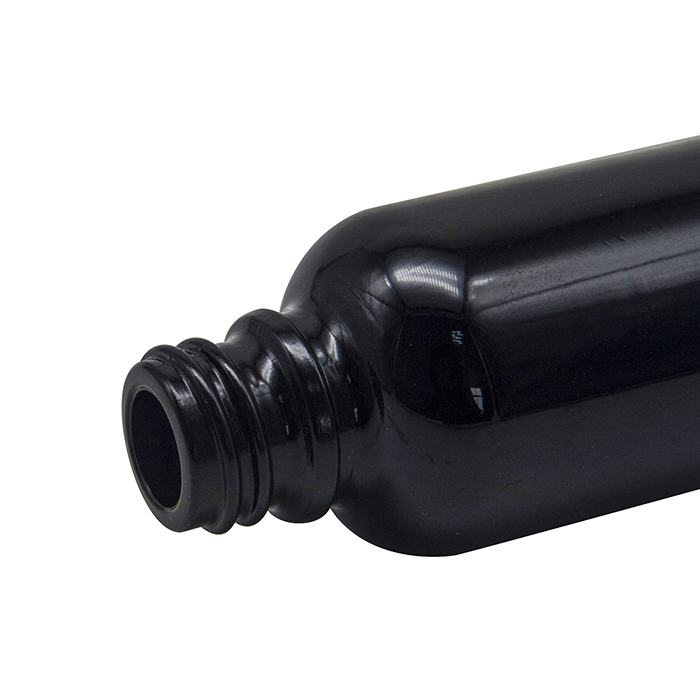 5ml 10ml 15ml 20ml 30ml 50ml 100ml shiny black solid glass dropper bottle with bamboo cap for serum essential oil packaging