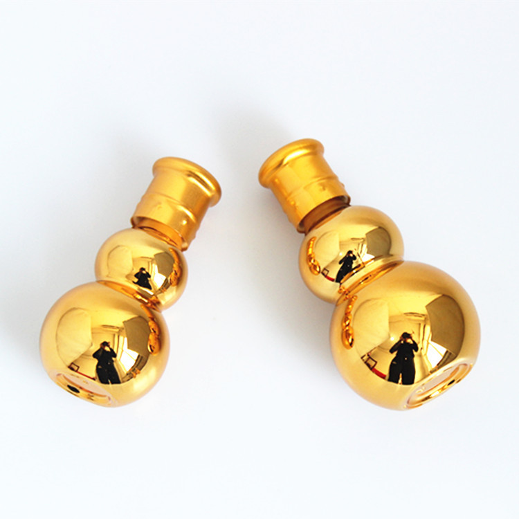 5ml 10ml 15ml 20ml 30ml 50ml 100ml shiny electroplate gold glass dropper bottles for Essential oil