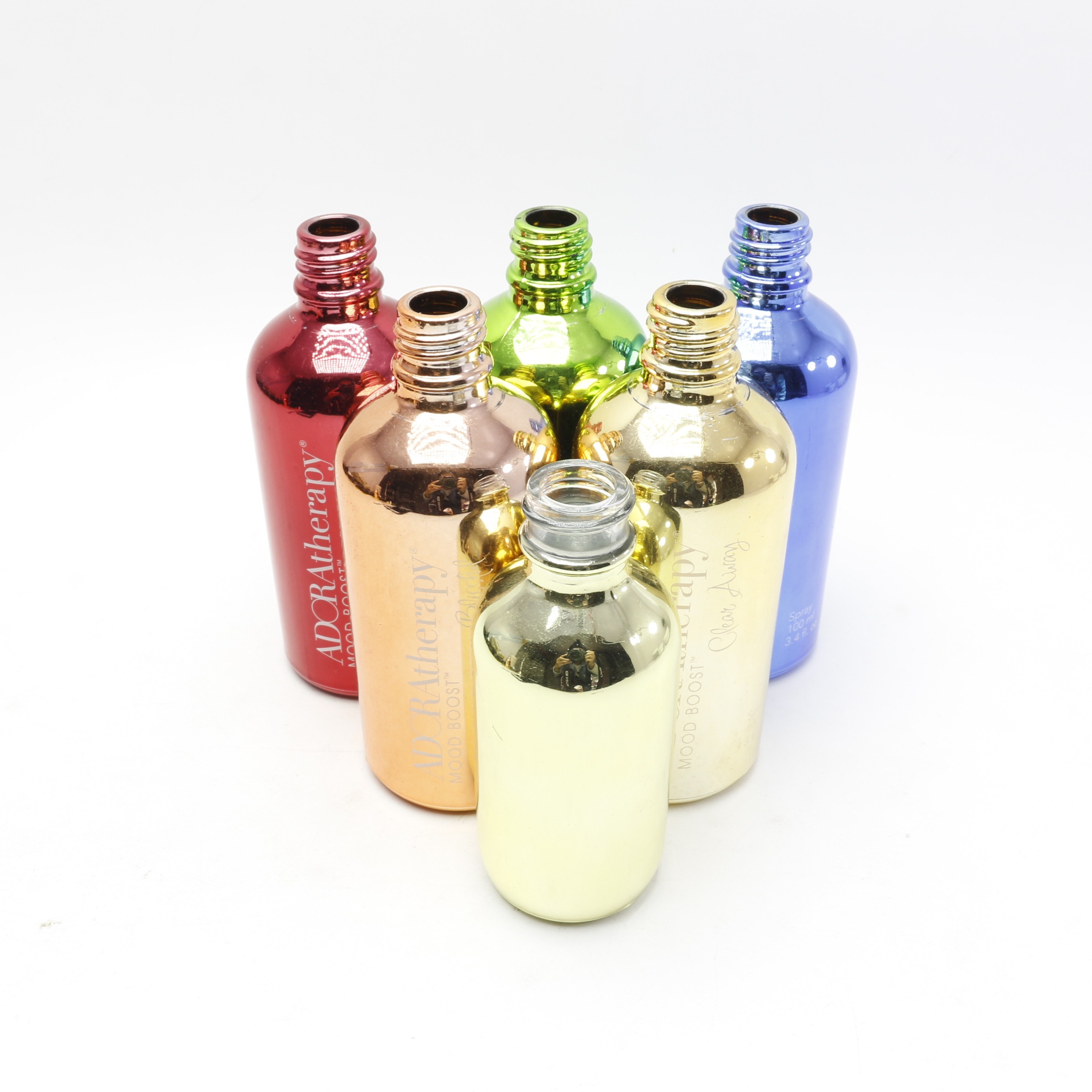 5ml 10ml 15ml 20ml 30ml 50ml 100ml shiny electroplate silver glass rose gold dropper bottles for Essential oil GB150E