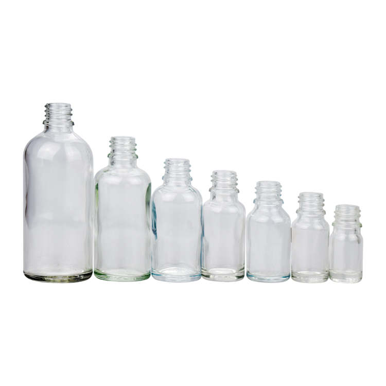 5ml 10ml 15ml 20ml 30ml 50ml 100ml skin care transparent glass dropper bottle with rose gold dropper