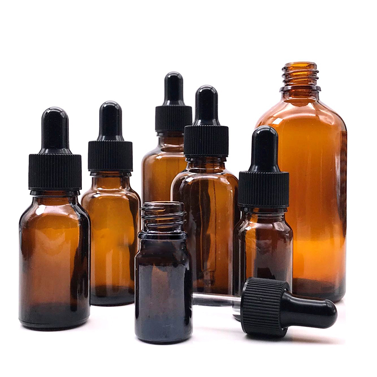 5ml 10ml 15ml 20ml 30ml 50ml 100ml small amber oil glass bottle with dropper