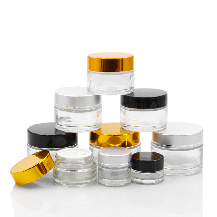 5ml 10ml 15ml 20ml 30ml 50ml 100ml transparent clear glass jar for cosmetic cream packaging
