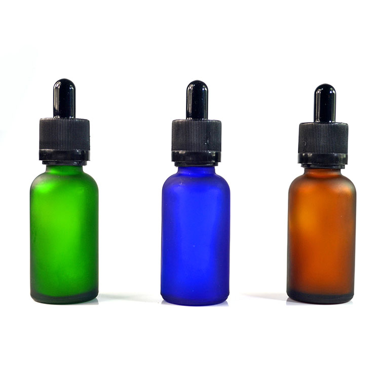 5ml 10ml 15ml 20ml 30ml 50ml 100ml vape essential oil e liquid frosted clear amber blue green glass dropper bottle