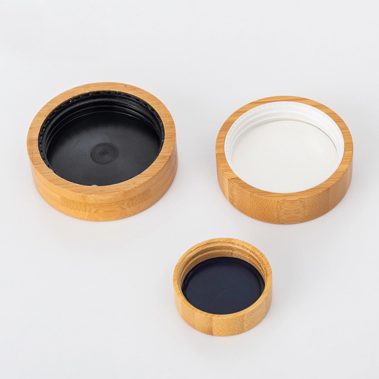 5ml 10ml 15ml 20ml 30ml 50ml 100ml whole cream jar with bamboo wood lid