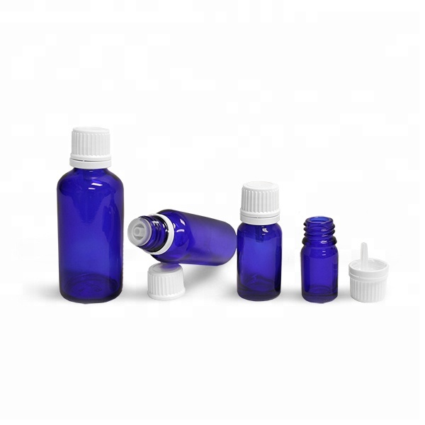 5ml 10ml 15ml 20ml 30ml 50ml 100ml wholesale glass cobalt blue essential oil bottle