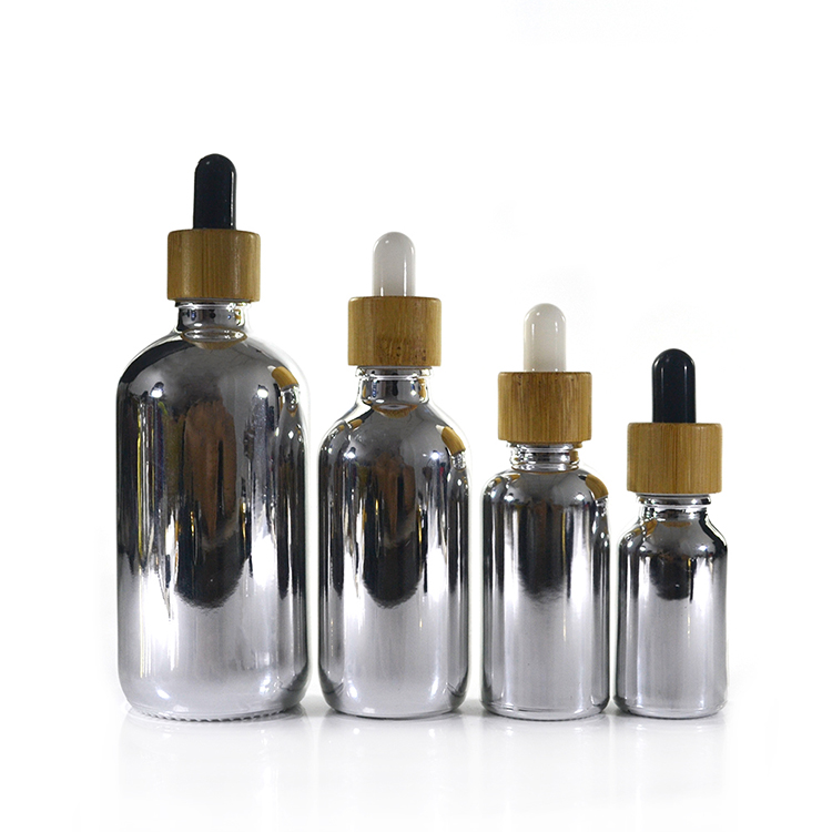 5ml 10ml 15ml 20ml 30ml 50ml 60ml 100ml 120ml GOLD plating Essential oil glass dropper bottle with BAMBOO wooden cap